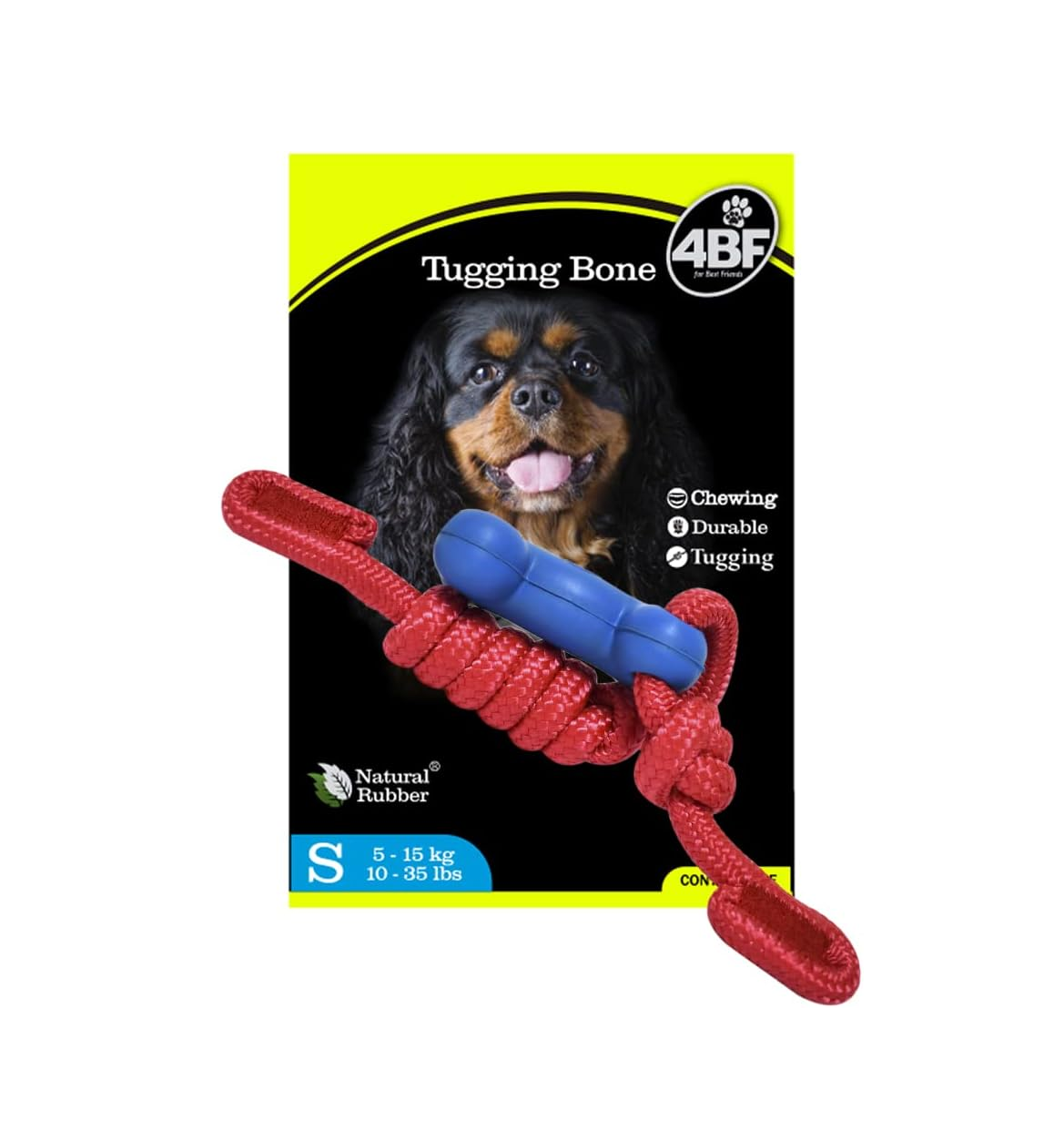 Juguete Mordible de Hule con Cuerda para Perro Tugging Bone (Azul, Rojo)
