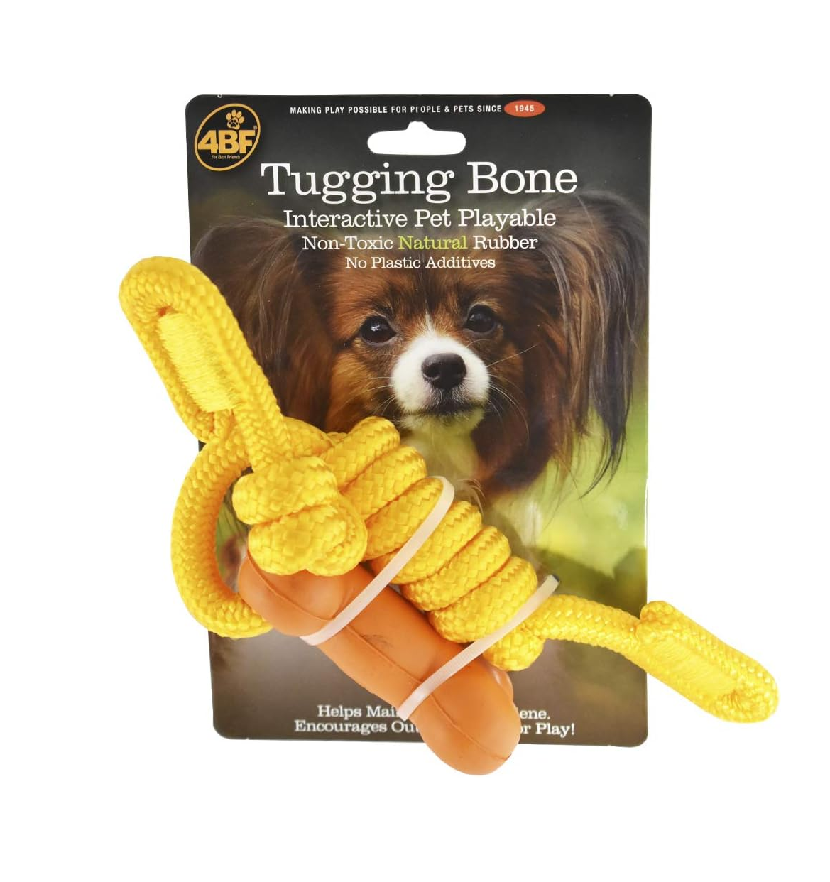 Juguete Mordible de Hule con Cuerda para Perro Tugging Bone (Naranja)